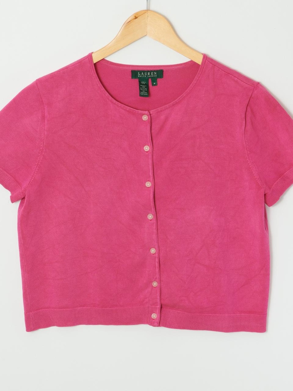 Ralph Lauren silk blend pink  Short Sleeve Button-Up Cardigan top